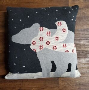 Polar Bear Snowflake Christmas Pillow